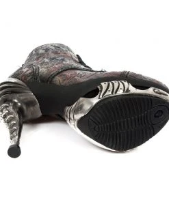 New Rock Boots New Rock Red Vintage Flower Ankle Boots