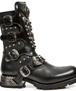 New Rock Boots New Rock Skull And Studs Motorock Boots M.MR019-S1