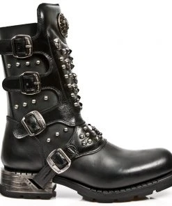 New Rock Boots New Rock Skull And Studs Motorock Boots M.MR019-S1