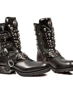 New Rock Boots New Rock Skull And Studs Motorock Boots M.MR019-S1