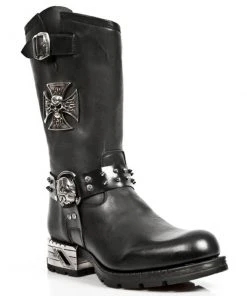 New Rock Boots New Rock Iron Cross Motorock Boots M.MR030-S1 All Footwear