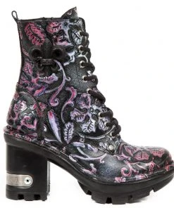 New Rock Boots New Rock Embossed Vintage Flower Boots Gothic Boots