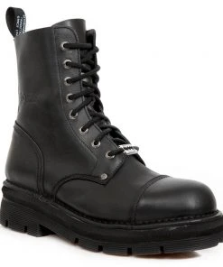 New Rock Boots New Rock Black Combat Boots M.NEWMILI083-S14 Gothic Boots