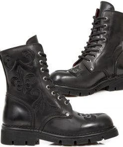 New Rock Boots Gothic Boots New Rock Embroidered Fleur De Lys Boots M.NEWMILI118-S1