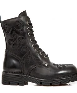 New Rock Boots Gothic Boots New Rock Embroidered Fleur De Lys Boots M.NEWMILI118-S1