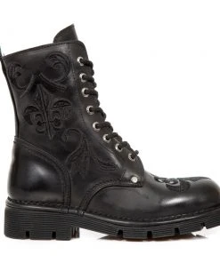 New Rock Boots Gothic Boots New Rock Embroidered Fleur De Lys Boots M.NEWMILI118-S1