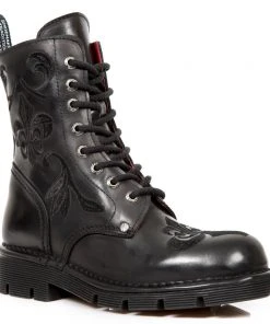 New Rock Boots Gothic Boots New Rock Embroidered Fleur De Lys Boots M.NEWMILI118-S1