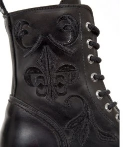 New Rock Boots Gothic Boots New Rock Embroidered Fleur De Lys Boots M.NEWMILI118-S1