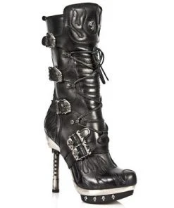 New Rock Boots New Rock M-PUNK049 S1 Boots Black Flame Gothic Boots