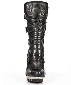 New Rock Boots New Rock M-PUNK049 S1 Boots Black Flame Gothic Boots