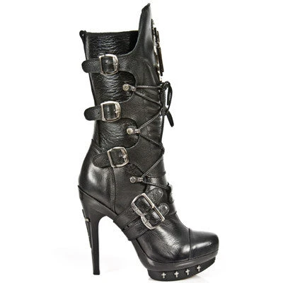 New Rock Boots New Rock Ladies Cross Boots M-PUNK061-S1 Gothic Boots 5 New Rock Boots New Rock Ladies Cross Boots M-PUNK061-S1 Gothic Boots