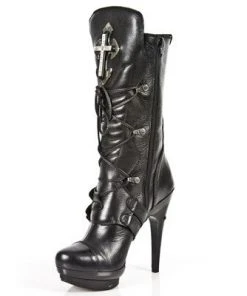 New Rock Boots New Rock Ladies Cross Boots M-PUNK061-S1 Gothic Boots 16 New Rock Boots New Rock Ladies Cross Boots M-PUNK061-S1 Gothic Boots