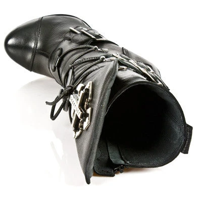 New Rock Boots New Rock Ladies Cross Boots M-PUNK061-S1 Gothic Boots 10 New Rock Boots New Rock Ladies Cross Boots M-PUNK061-S1 Gothic Boots
