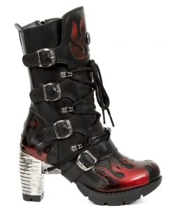 New Rock Boots Gothic Boots New Rock Red Flame Trail Boots M.TR081-S1
