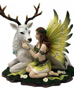 Nemesis Now Adoration Fairy With White Deer Figurine