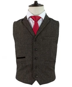Kaymans Mens Steampunk Clothing Martez Brown Tweed Waistcoat