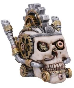 Nemesis Now Metal Head Steampunk Skull Box