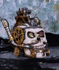 Nemesis Now Metal Head Steampunk Skull Box