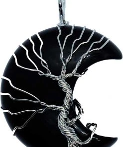 Alternative Gifts Moon Pendant Obsidian All Jewellery