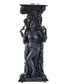 Gothic Gifts Mother Maiden Crone Candle Holder Black