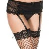 Suspenders And Garters Music Legs Floral Lace Garterbelt