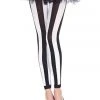 All Ladies Clothing Music Legs Black White Striped Leggings