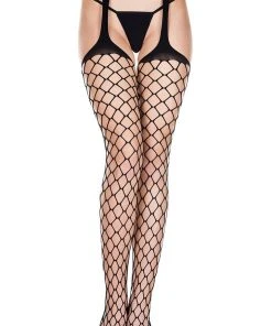 Music Legs Diamond Net Suspender Pantyhose
