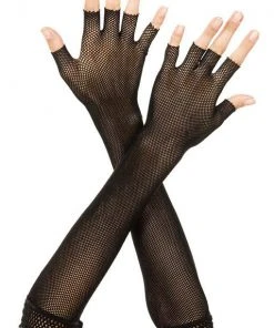 Music Legs Fingerless Fishnet Gloves
