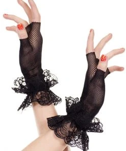 Gothic Accessories Music Legs Fishnet Fingerless Gloves