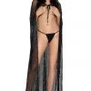 Ladies Fetish Clothing Music Legs Fishnet Hooded Cape