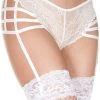 Music Legs Lace Garterbelt And G-String White