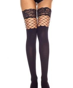 Stockings And Holdups Music Legs Lace Top Thigh Hi
