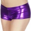 Music Legs Metallic Mini Shorts Purple