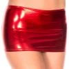 Music Legs Metallic Mini Skirt Red