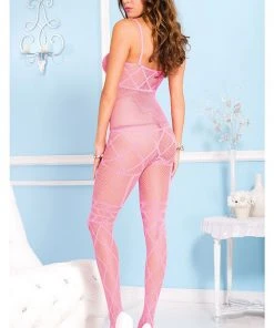 Music Legs Neon Pink Bodystocking