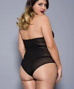 Music Legs Plus Size Teddy 80055Q Black
