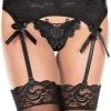 Music Legs Ribbon Garterbelt Suspenders And Garters