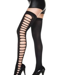 Music Legs Side Cut Holdups Stockings And Holdups