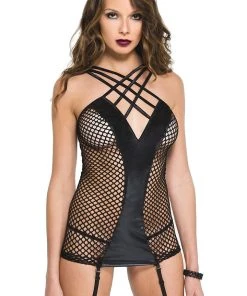 Ladies Fetish Clothing Music Legs Strappy Wetlook Mini