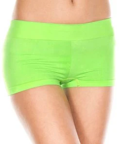 Music Legs Stretched Booty Shorts Neon Green