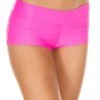Music Legs Stretched Booty Shorts Neon Pink All Ladies Clothing