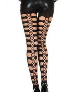 Music Legs Hole And Net Tights