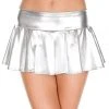 Music Legs Wetlook Wavy Skirt Silver