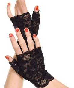 Music Legs Lace Fingerless Gloves