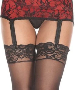 Suspenders And Garters Music Legs Flower Lace Mini Garter Skirt