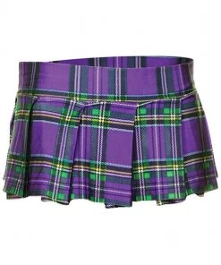 Music Legs Mini Purple Plaid Skirt All Ladies Clothing