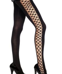 Music Legs Diamond Net Sides Tights