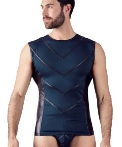 Mens Fetish Clothing NEK Blue Top