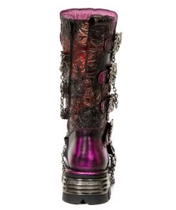 New Rock Boots Gothic Boots New Rock Vintage Metallic Flower M-1013-CZ69 Boots