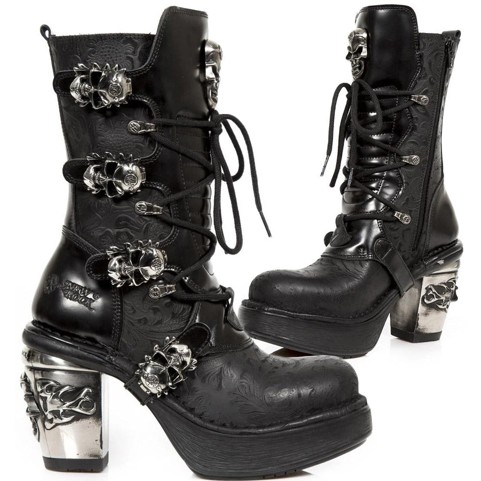 New Rock Boots New Rock Anki NRK Skull Boots M.8366-S1 12 New Rock Boots New Rock Anki NRK Skull Boots M.8366-S1